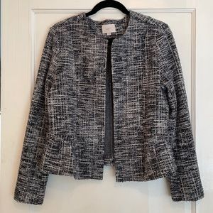 Black and Blue/Grey LOFT Outlet Tweed Blazer (Size M/Medium)